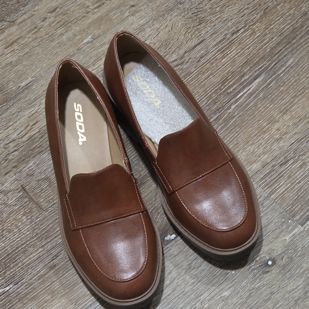 Soda Women's Brown Leather Loafers
